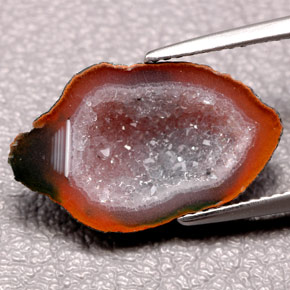 5,58 ctw natürlicher mehrfarbiger Achatgeode, Fantasieschliff, Lichtundurchlässig