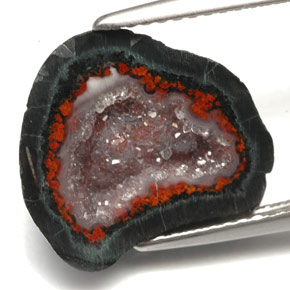 6,55 ctw natürlicher mehrfarbiger Achatgeode, Fantasieschliff, Lichtundurchlässig