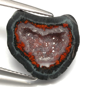 6,55 ctw natürlicher mehrfarbiger Achatgeode, Fantasieschliff, Lichtundurchlässig