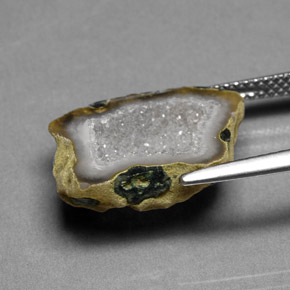 6,18 ctw natürlicher mehrfarbiger Achatgeode, Fantasieschliff, Lichtundurchlässig