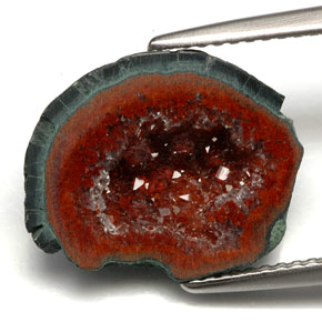 5,67 ctw natürlicher mehrfarbiger Achatgeode, Fantasieschliff, Lichtundurchlässig