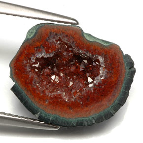 5,67 ctw natürlicher mehrfarbiger Achatgeode, Fantasieschliff, Lichtundurchlässig