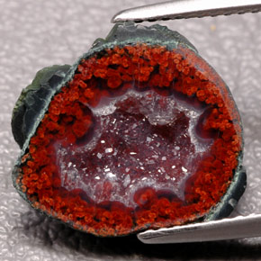 6,84 ctw natürlicher mehrfarbiger Achatgeode, Fantasieschliff, Lichtundurchlässig