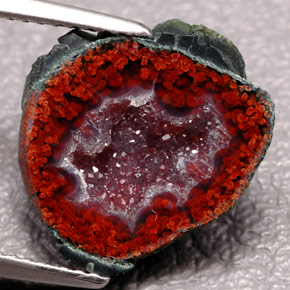 6,84 ctw natürlicher mehrfarbiger Achatgeode, Fantasieschliff, Lichtundurchlässig