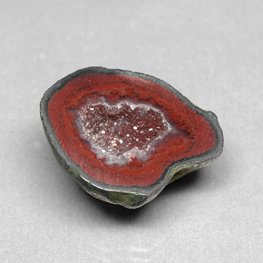 9,86 ctw natürlicher mehrfarbiger Achatgeode, Fantasieschliff, Lichtundurchlässig