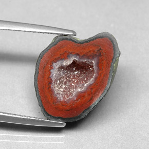 9,86 ctw natürlicher mehrfarbiger Achatgeode, Fantasieschliff, Lichtundurchlässig