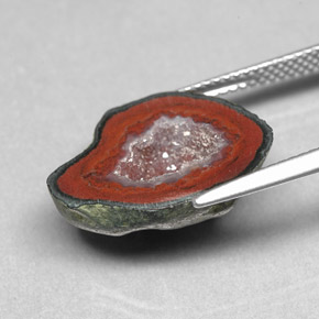 9,86 ctw natürlicher mehrfarbiger Achatgeode, Fantasieschliff, Lichtundurchlässig