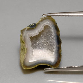 7,59 ctw natürlicher mehrfarbiger Achatgeode, Fantasieschliff, Lichtundurchlässig