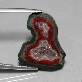 10,51 ctw natürlicher mehrfarbiger Achatgeode, Fantasieschliff, Lichtundurchlässig