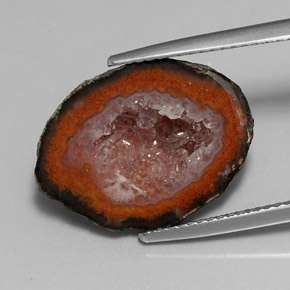 9,01 ctw natürlicher mehrfarbiger Achatgeode, Fantasieschliff, Lichtundurchlässig