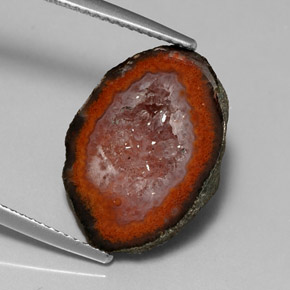9,01 ctw natürlicher mehrfarbiger Achatgeode, Fantasieschliff, Lichtundurchlässig