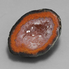 9,01 ctw natürlicher mehrfarbiger Achatgeode, Fantasieschliff, Lichtundurchlässig