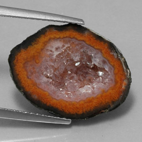 9,01 ctw natürlicher mehrfarbiger Achatgeode, Fantasieschliff, Lichtundurchlässig