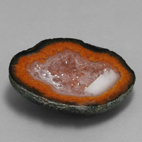 8,23 ctw natürlicher mehrfarbiger Achatgeode, Fantasieschliff, Lichtundurchlässig