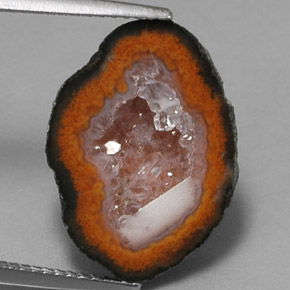 8,23 ctw natürlicher mehrfarbiger Achatgeode, Fantasieschliff, Lichtundurchlässig