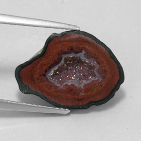 7,69 ctw natürlicher mehrfarbiger Achatgeode, Fantasieschliff, Lichtundurchlässig