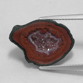 7,69 ctw natürlicher mehrfarbiger Achatgeode, Fantasieschliff, Lichtundurchlässig