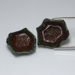  ct natürliche mehrfarbiger Achatgeode-Edelsteine, Fantasieschliff, Lichtundurchlässig