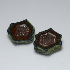 ct natürliche mehrfarbiger Achatgeode-Edelsteine, Fantasieschliff, Lichtundurchlässig