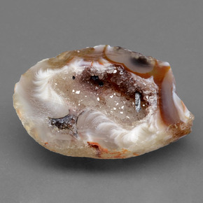 49,36 ctw natürlicher mehrfarbiger Achatgeode, Fantasieschliff, Lichtundurchlässig