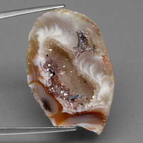 49,36 ctw natürlicher mehrfarbiger Achatgeode, Fantasieschliff, Lichtundurchlässig