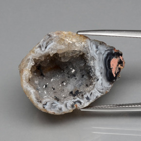 42,66 ctw natürlicher mehrfarbiger Achatgeode, Fantasieschliff, Lichtundurchlässig