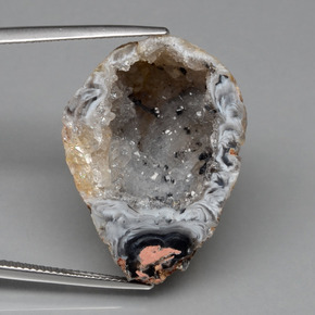 42,66 ctw natürlicher mehrfarbiger Achatgeode, Fantasieschliff, Lichtundurchlässig