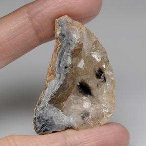 55,91 ctw natürlicher mehrfarbiger Achatgeode, Fantasieschliff, Lichtundurchlässig