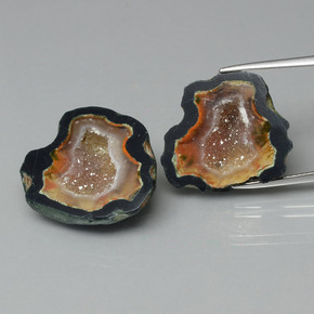  ct natürliche mehrfarbiger Achatgeode-Edelsteine, Fantasieschliff, Lichtundurchlässig