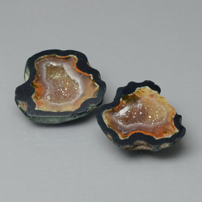  ct natürliche mehrfarbiger Achatgeode-Edelsteine, Fantasieschliff, Lichtundurchlässig