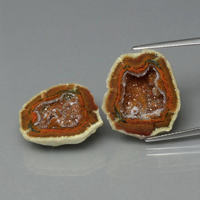 ct natürliche mehrfarbiger Achatgeode-Edelsteine, Fantasieschliff, Lichtundurchlässig