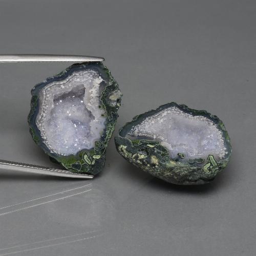 66,04 ct natürliche mehrfarbiger Achatgeode-Edelsteine, Fantasieschliff, Lichtundurchlässig