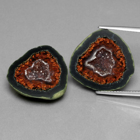  ct natürliche mehrfarbiger Achatgeode-Edelsteine, Fantasieschliff, Lichtundurchlässig