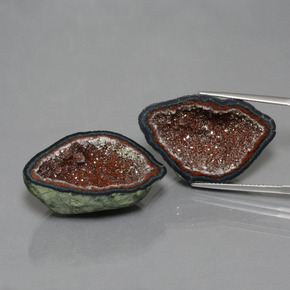 39,33 ct natürliche mehrfarbiger Achatgeode-Edelsteine, Fantasieschliff, Lichtundurchlässig