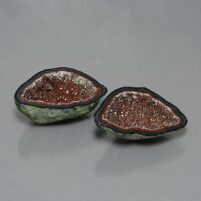 39,33 ct natürliche mehrfarbiger Achatgeode-Edelsteine, Fantasieschliff, Lichtundurchlässig