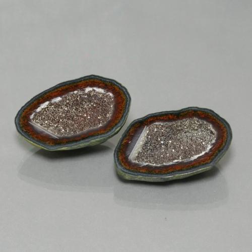 45,20 ct natürliche mehrfarbiger Achatgeode-Edelsteine, Fantasieschliff, Lichtundurchlässig