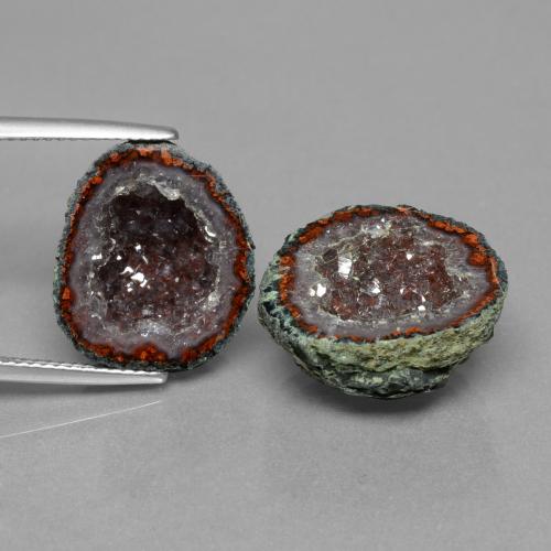 21,81 ct natürliche Mehrfarbig Achatgeode-Edelsteine, Ausgefallene Form, Lichtundurchlässig