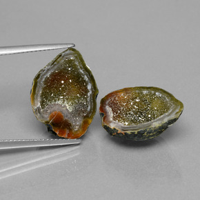  ct natürliche Mehrfarbig Achatgeode-Edelsteine, Ausgefallene Form, Lichtundurchlässig