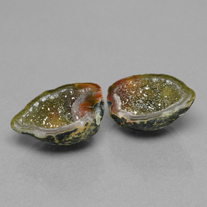  ct natürliche Mehrfarbig Achatgeode-Edelsteine, Ausgefallene Form, Lichtundurchlässig