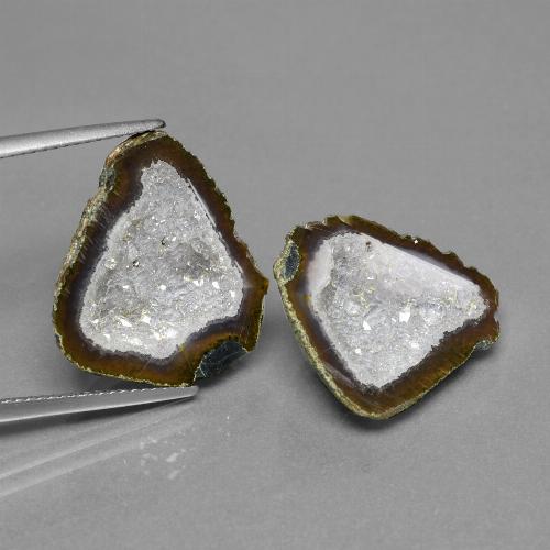 19,60 ct natürliche mehrfarbiger Achatgeode-Edelsteine, Fantasieschliff, Lichtundurchlässig