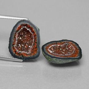 19,07 ct natürliche mehrfarbiger Achatgeode-Edelsteine, Fantasieschliff, Lichtundurchlässig
