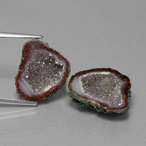 17,29 ct natürliche mehrfarbiger Achatgeode-Edelsteine, Fantasieschliff, Lichtundurchlässig