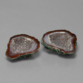 17,29 ct natürliche mehrfarbiger Achatgeode-Edelsteine, Fantasieschliff, Lichtundurchlässig