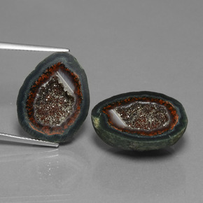  ct natürliche mehrfarbiger Achatgeode-Edelsteine, Fantasieschliff, Lichtundurchlässig
