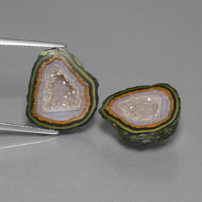  ct natürliche mehrfarbiger Achatgeode-Edelsteine, Fantasieschliff, Lichtundurchlässig