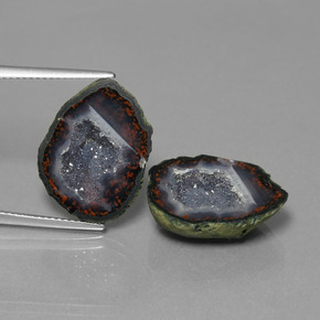 18,26 ct natürliche mehrfarbiger Achatgeode-Edelsteine, Fantasieschliff, Lichtundurchlässig