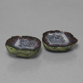 18,26 ct natürliche mehrfarbiger Achatgeode-Edelsteine, Fantasieschliff, Lichtundurchlässig