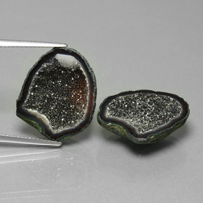 16.69 ct natürliche Mehrfarbig Achat-Geode-Edelsteine, Ausgefallene Form, Lichtundurchlässig