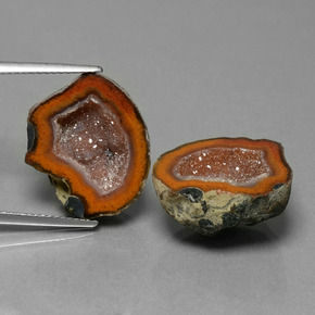 21,80 ct natürliche mehrfarbiger Achatgeode-Edelsteine, Fantasieschliff, Lichtundurchlässig