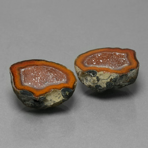 21,80 ct natürliche mehrfarbiger Achatgeode-Edelsteine, Fantasieschliff, Lichtundurchlässig